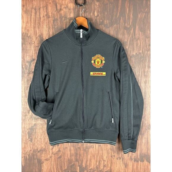 Small Nike Manchester United Full Zip Jacket Black Soccer 478169-010 Men’s Small - Picture 1 of 8